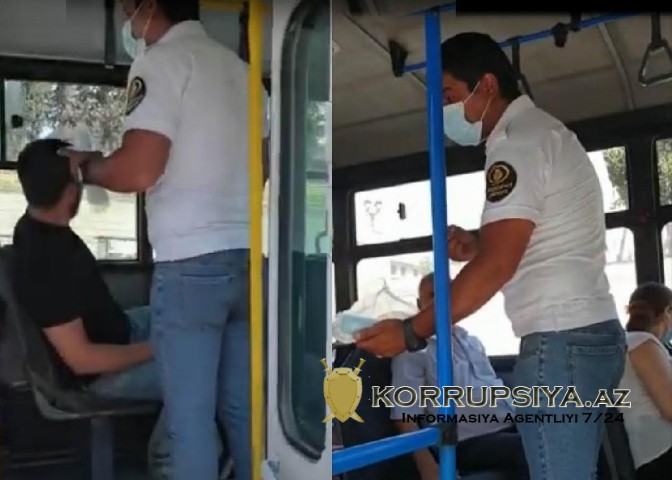 Paytaxtın 49 saylı avtobus marşrutunu idarə edənlər, sərnişinlər üçün qoruyucu maskalar paylayıblar - VİDEO
