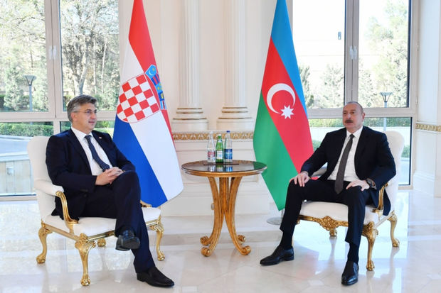 Azərbaycan Prezidenti ilə Xorvatiyanın baş nazirinin geniş tərkibdə görüşü olub - YENİLƏNİB