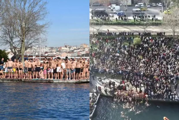 İstanbulda dini mərasim keçirildi: Çox sayda insan dənizə atıldı - FOTO/VİDEO