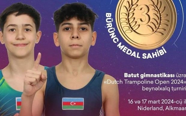 Ölkəmizin iki gimnastı Niderlandda qızıl medal qazanıb - FOTO