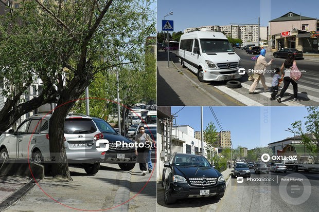 Yasamalın zəbt olunan piyada zolaqları və keçilməz səkiləri - FOTO