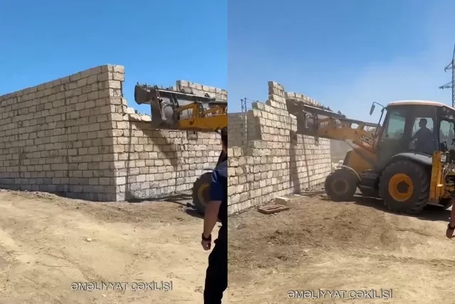 Saray qəsəbəsində qanunsuz tikili söküldü