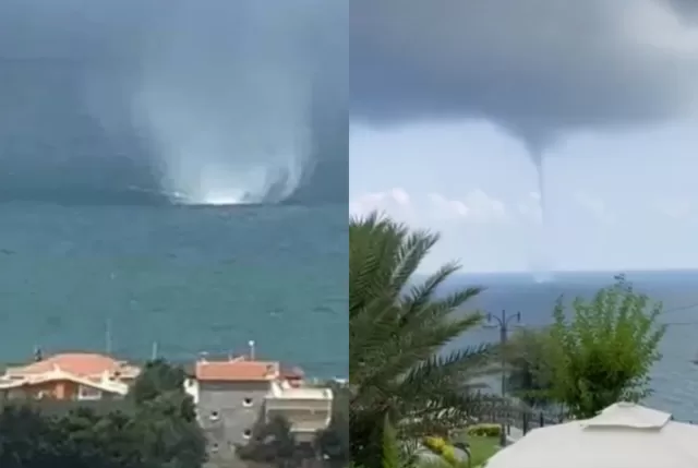 İstanbul sahillərində tornado görüntüləndi