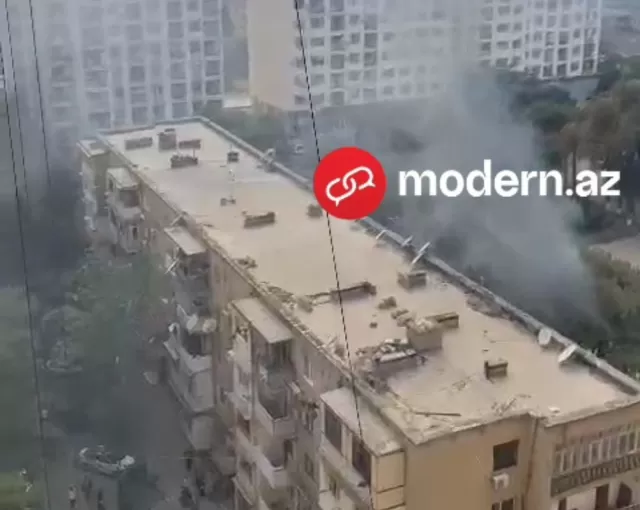 Bakıda məktəb yaxınlığında yanğın başlayıb