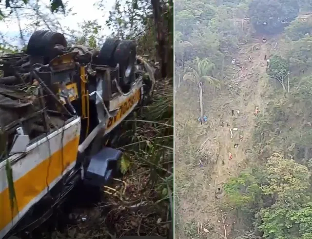 Braziliyada sərnişin avtobusu dağ yolundan aşdı: 17 ölü, xeyli yaralı var