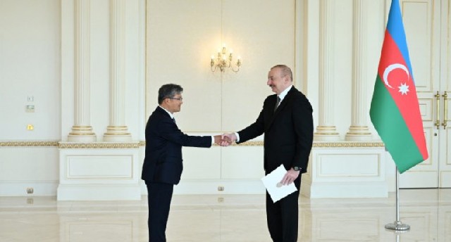 İlham Əliyev Koreyanın Azərbaycanda yeni təyin olunmuş səfirinin etimadnaməsini qəbul edib