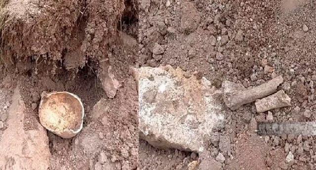 Laçında insan skeletinin qalıqları tapılıb