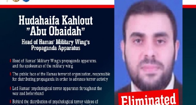 İsrail ordusu HAMAS-ın sözçüsü Əbu Ubeydənin öldürüldüyünü təsdiqləyib